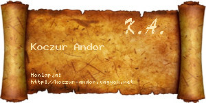 Koczur Andor névjegykártya
